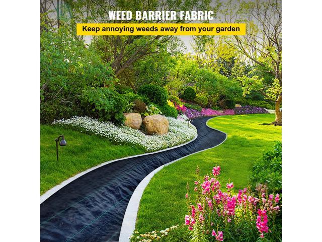 Weed Barrier Landscape Fabric, 6 x 250 ft, 4.1 Oz Premium Woven Ground Cover, Heavy Duty PP Material & Easy Setup, Weed Control for Outdoor Garden,...