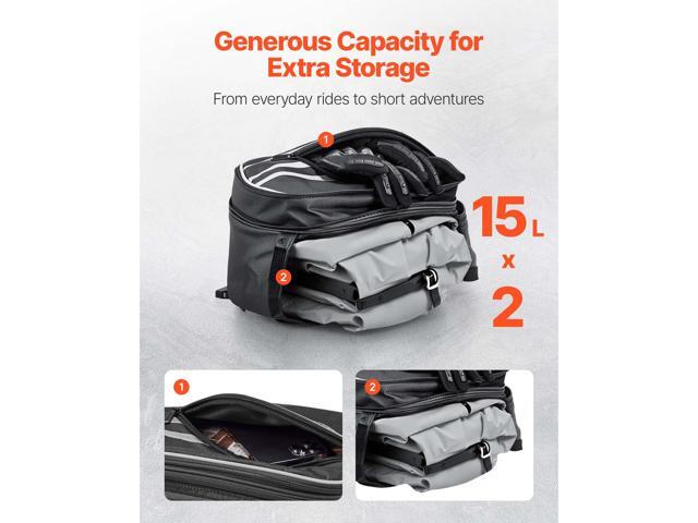 VEVOR Motorcycle Saddlebag Waterproof Motorcycle Side Bag Travel Luggage 30 L
