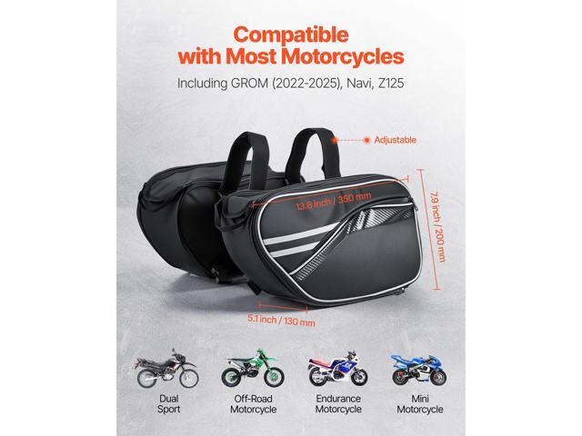 VEVOR Motorcycle Saddlebag Waterproof Motorcycle Side Bag Travel Luggage 30 L