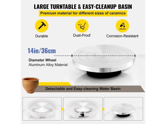 Pottery Wheel 36cm Pottery Forming Machine with Foot Pedal Pottery Wheel for Adults 450W Electric Pottery Wheel for DIY Clay Art Craft