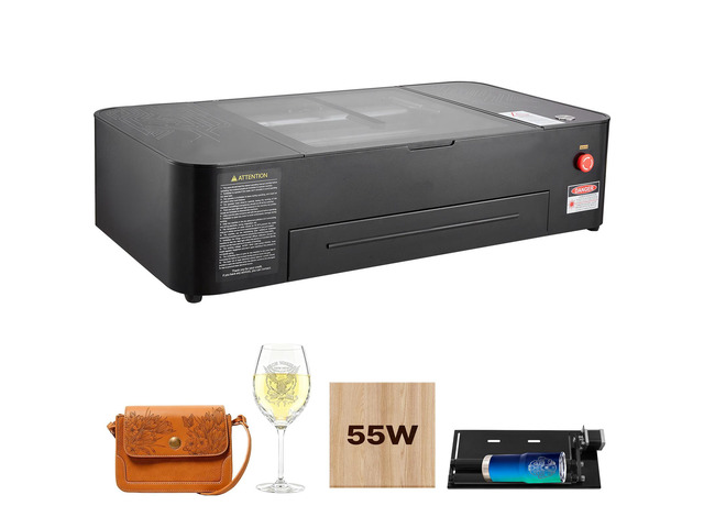 55W CO2 Laser Engraver, 20 x 12 in, Desktop CO2 Laser Engraver and Cutter Machine with 16MP Camera, Water Pump, Rotary Axis, Compatible with...