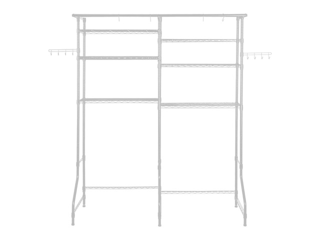 Over Washer and Dryer Storage Shelves, 6 Tiers Laundry Room Drying Rack with Hanger Rod and Hooks, Two Rows Adjustable Washer Shelves Space Saver,...