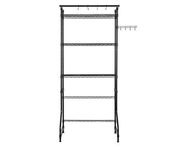 Over Washer and Dryer Storage Shelf, 3 Tiers Laundry Room Drying Rack with Hanger Rod and Hooks, Single Row Adjustable Washer Shelves Space Saver,...