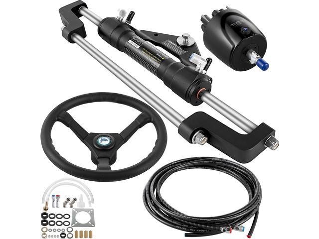 Hydraulic Outboard Steering Kit 300HP, Hydraulic Steering Kit Helm Pump, Hydraulic Boat Steering Kit with 16 Feet Hydraulic Steering Hose for Boat...