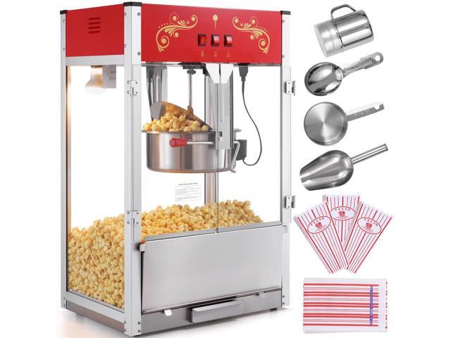 Popcorn Maker, 1615W Popcorn Popper Machine, 16 Oz Kettle Large Capacity Countertop Popcorn Maker with Tempered Glass, Includes 3 Stainless Steel...