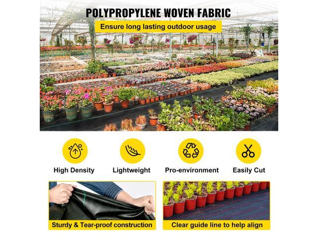 6.5FTx300FT Premium Weed Barrier Fabric Heavy Duty 3.2OZ, Woven Weed Control Fabric, High Permeability Good for Flower Bed, Geotextile Fabric for...