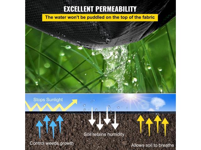 6.5FTx300FT Premium Weed Barrier Fabric Heavy Duty 3.2OZ, Woven Weed Control Fabric, High Permeability Good for Flower Bed, Geotextile Fabric for...