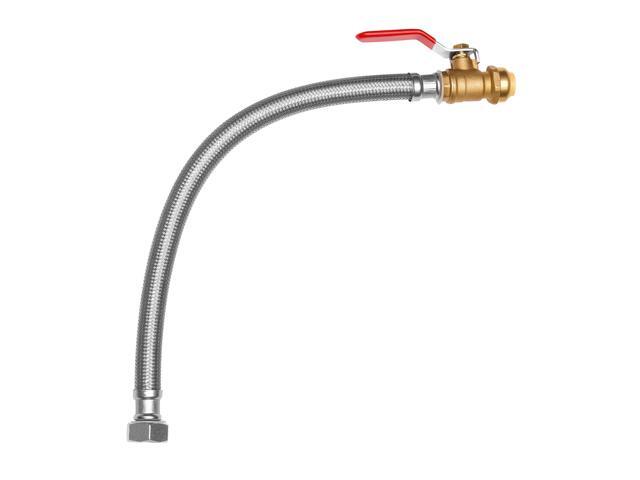 Water Heater Kit, Push-Fit Valve Flexible Water Heater Connector with 3/4' FIP x 1/2' PTC Ball Valve, Stainless Steel Braided Waters Heaters Supply...