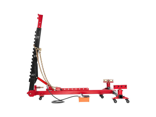 Auto Body Frame Puller Straightener, 6T Tension Car Body Repair Equipment with 6000PSI Hydraulic Foot Pump & Swivel Post, Includes 16 Straightening...