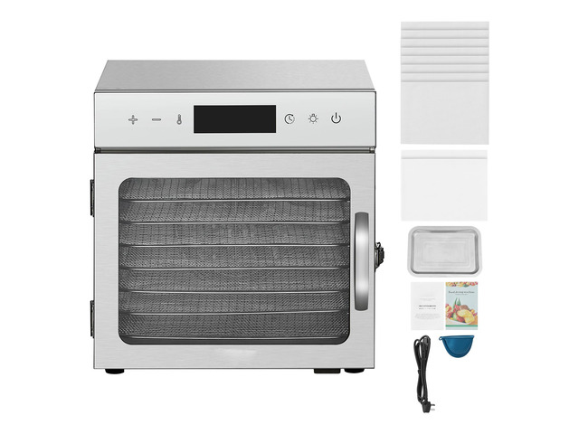 Food Dehydrator Machine, 8 Stainless Steel Trays, 400W Electric Food Dryer with Adjustable Temperature & 24-Hour Timer, Freeze Dryer for Jerky,...