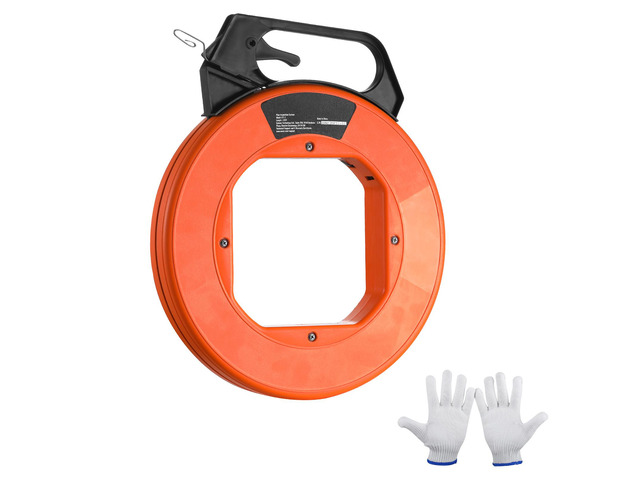 VEVOR Fish Tape, 240-foot, 1/8-inch, Steel Wire Puller with Optimized Housing and Handle, Easy-to-Use Cable Puller Tool, Flexible Wire Fishing...