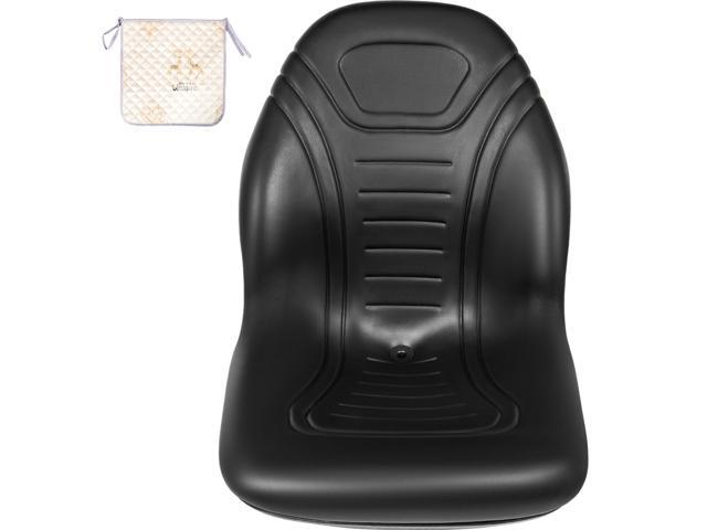 Universal Lawn Tractor Seat Replacement, Compact High Back Mower Seat, Black Vinyl Forklift Seat, Central Drain Hole Skid Steer Seat with Mounting...