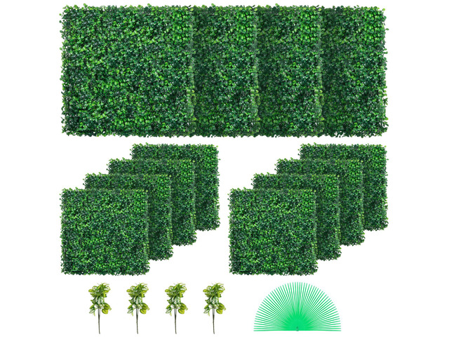 12PCS 20x20inch Artificial Boxwood Panels,Boxwood Hedge Wall Panels,Artificial Grass Backdrop Wall 1.6/',Privacy Hedge Screen UV Protected for...
