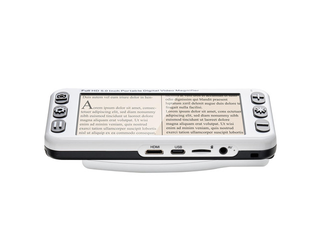 Portable Digital Magnifier, 5-inch HD Electronic Video Magnifier for Low Version, 2X - 48X Electronic Reading Aid with 13MP Near & Far Dual Lens,...
