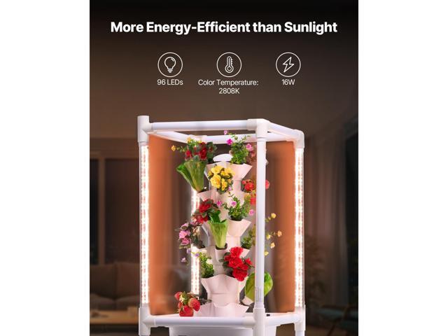 Hydroponic Growing System with Grow Light, 30 Pods Vertical 6 Tiers Hydroponic Tower, Home Hydronic Garden with Water Pump, Plants Germination Kit...