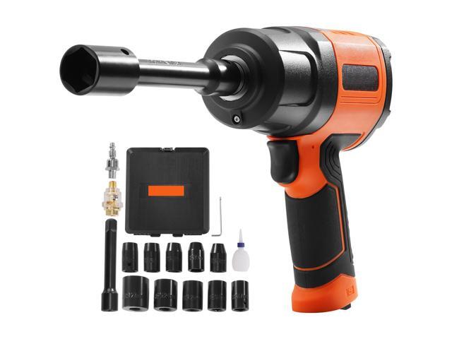 1/2-Inch Air Impact Wrench, High Torque Up to 1400 ft-lbs, Lightweight 4.6 lb Design Pneumatic Impact Gun with 11-PCS 1/2-Inch Drive CR-V Steel...
