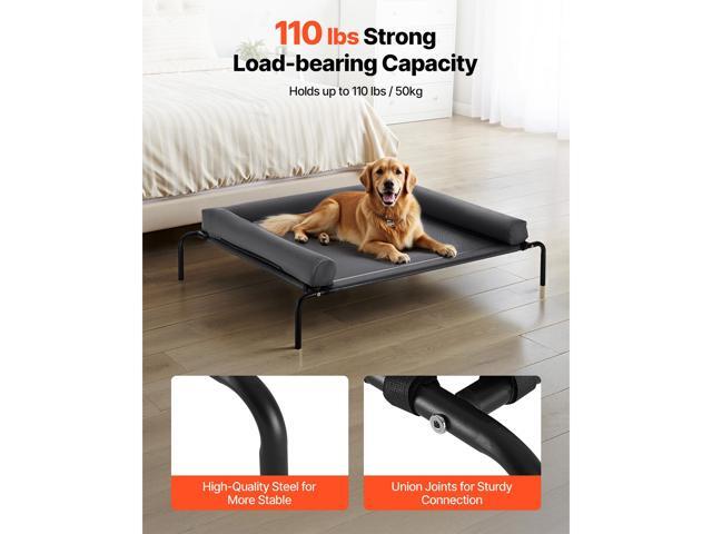VEVOR Elevated Dog Bed for Large Dogs, Portable Raised Dog Cot with Washable Pillow, Indoor & Outdoor Pet Cooling Raised Hammock Bed with Steel...