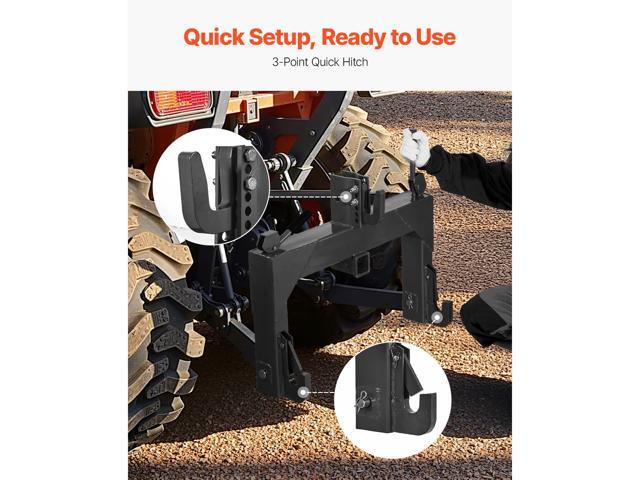 3-Point Quick Hitch with 2 in Receiver, 3000 Lbs Lift Capacity, 3-Pt Hitch with 5 Level Adjustable Bolt, Adaptation to Category 1 & 2 Tractor,...
