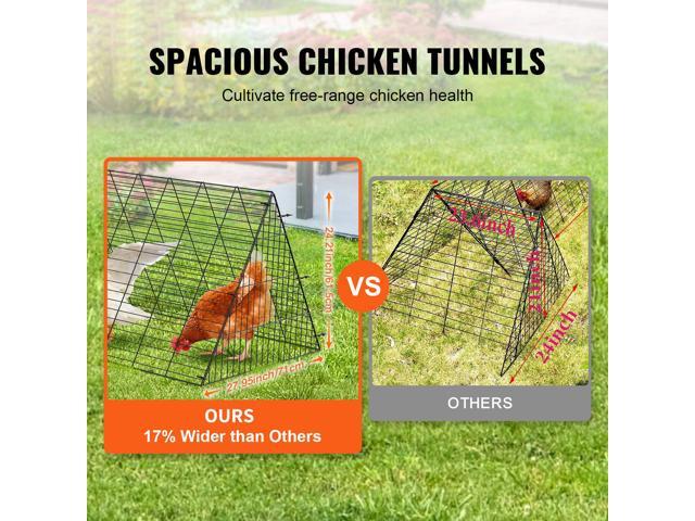 VEVOR Chicken Tunnels, 157.5 x 39.4 x 24.2 inch(LxWxH) Chicken Tunnels for Yard, Portable Chicken Tunnels for Outside with Corner Frames, Chicken...