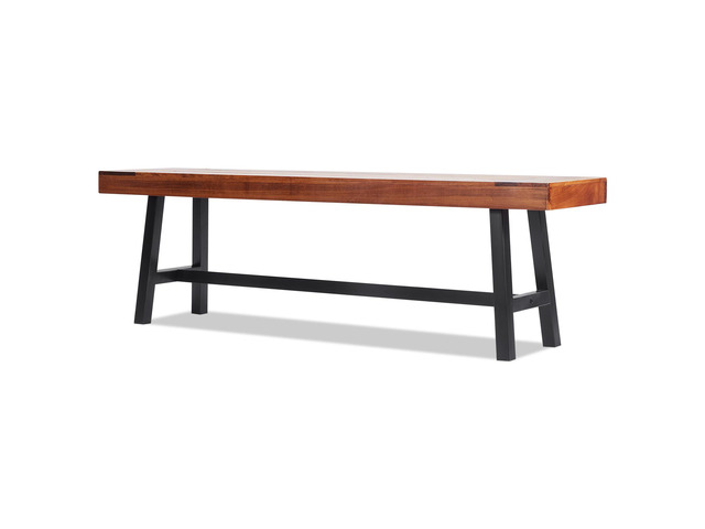 Outdoor Bench, 63 inches Wood Garden Bench with Metal Leg for Outdoors, Outdoor Garden Park Bench, 500 lbs Load Capacity Bench, Dining Bench Patio...