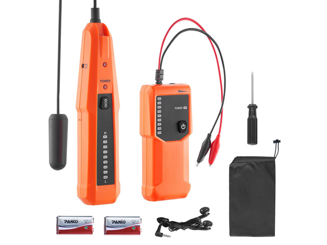 VEVOR Underground Cable Locator, 3 FT Max. Detection Depth, Wire Tracer Break Detector Finder with Earphone, 1000 FT Max. Detection Length Cable...