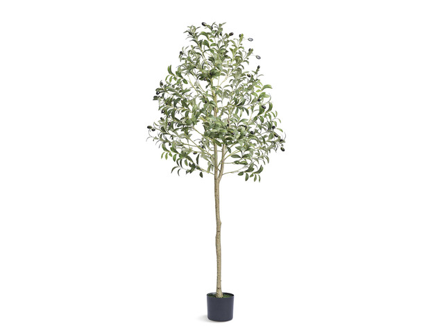 Artificial Olive Tree, 5 FT Tall Faux Plant, Secure PE Material & Anti-Tip Tilt Protection Low-Maintenance Plant, Lifelike Green Fake Potted Tree...