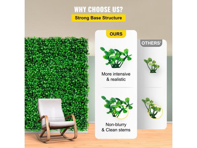 Artificial Boxwood Panel UV 6pcs Boxwood Hedge Wall Panels, Artificial Grass Backdrop Wall 20/' X 20/' 4 cm Green Grass Wall, Fake Hedge for Decor...