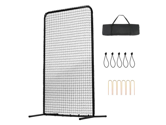 I Screen Baseball for Batting Cage, 7x4 ft Baseball Softball Safety Screen, Body Protector Portable Batting Screen with Carry Bag & Ground Stakes,...