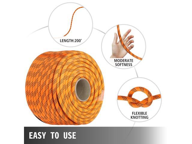 Polyester Rope 7/16' x 200', Load and Pulling Rope, 8400lbs Breaking Strength (Not suitable for rocking climbing, mountain climbing, hanging...
