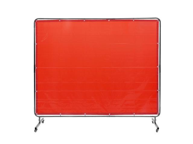 VEVOR Welding Screen with Frame, 6' x 8' Welding Curtain Screen, Flame-Resistant Vinyl Welding Protection Screen on 4 Swivel Wheels (2 Lockable),...