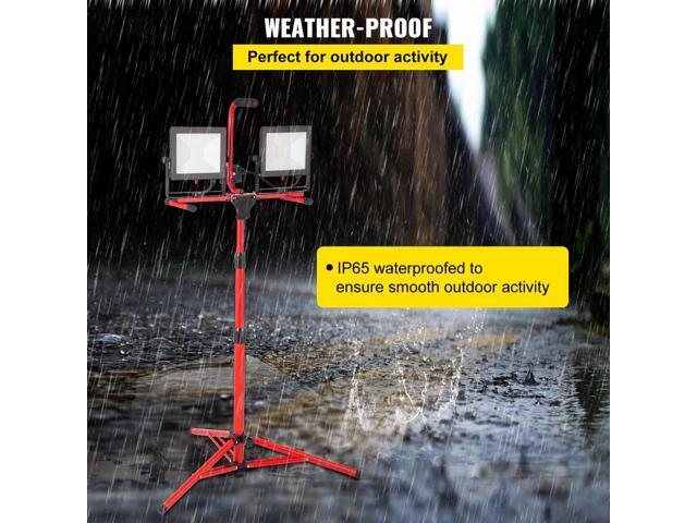 LED Work Light with Stand, 10000 Lumen Dual-head LED Work Light with 27.6/'-68.1/' Adjustable and Foldable Tripod Stand, IP65 Waterproofed LED...