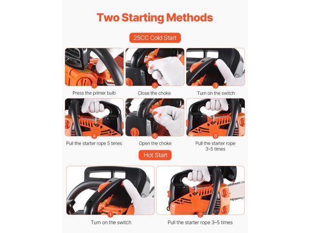 Gas Chainsaw, 25.4CC 12' 1.2HP, Gasoline Powered Chain Saw, Handheld Cordless Petrol Chainsaws for Tree Wood Branch Cutting, Tree Trimming, Land...