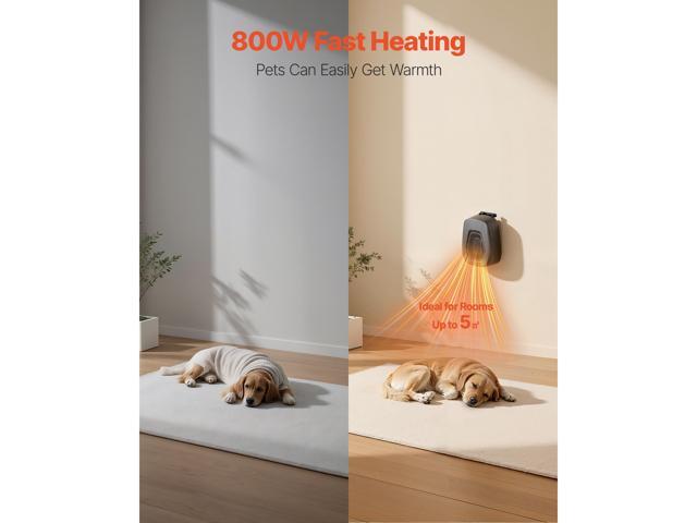 VEVOR Dog House Heater, 800W Pet Heater House with Overheat Protection, Adjustable Temperature & 24H Timer, Portable Electric Warmer with Anti-Bite...