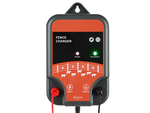 Electric Fence Charger, 10kV 2J, AC DC Electric Fence Energizer with LED Indicator, 1.86 Miles Range, Powerful Plug-in Fences Charger, Prevents...