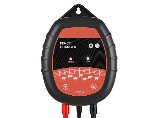 Electric Fence Charger, 10kV 1J, AC DC Electric Fence Energizer with LED Indicator, 1.86 Miles Range, Powerful Plug-in Fences Charger, Prevents...