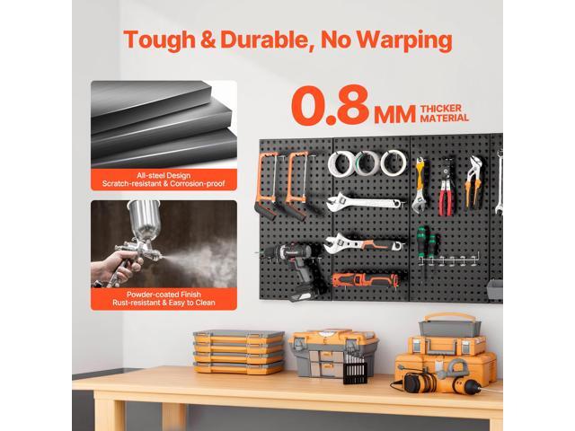 Metal Pegboard Panels, 24' x 12' Pegboard, 4 Panels, Heavy Duty Peg Board Wall Organizer with Accessories, for Living Room Garage Tool Storage...