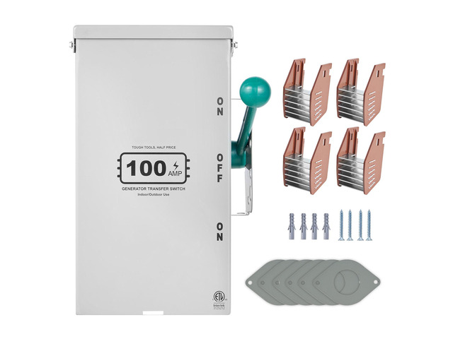 100A Generator Transfer Switch, 24000W Manual Transfer Switch, Heavy Duty Double-Throw Power Transfer Switch 120/240V, Meeting NEMA 3R Standards,...