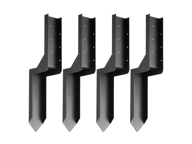 Fence Post Anchor Repair Kit, 4 Pack Inner Diameter 3.5 x3.5 Inches Heavy Duty Steel Fence Post Support Stakes, Anchor Ground Spike for Repair...