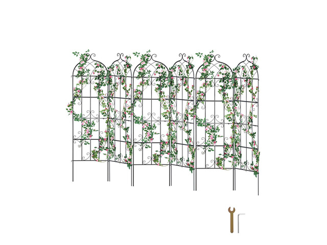 Garden Trellis for Climbing Plants, 71 x 20 in, 6 Packs Rustproof Metal Garden Flower Trellis, Outdoor Climbing Rose Trellis Cucumbers Support,...