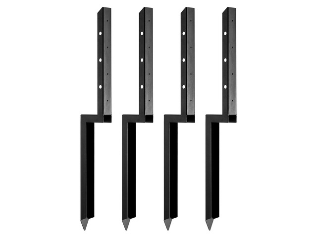 Fence Post Anchor Repair Kit, 4 Pack Inner Diameter 2 x2 Inches Heavy Duty Steel Fence Post Support Stakes, Anchor Ground Spike for Repair Tilted,...