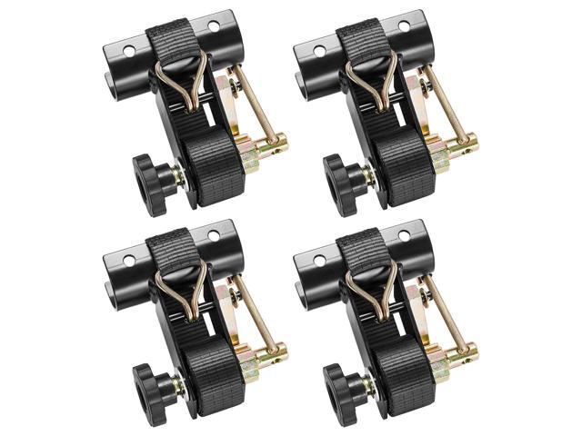 Ladder Rack Ratchet Straps, 1.87-2 in Black Round Tube Mount, 1.5 in Wide x 7.4 ft Long Black Ladder Rack Straps with Double J-Hooks, 500 lbs Load...