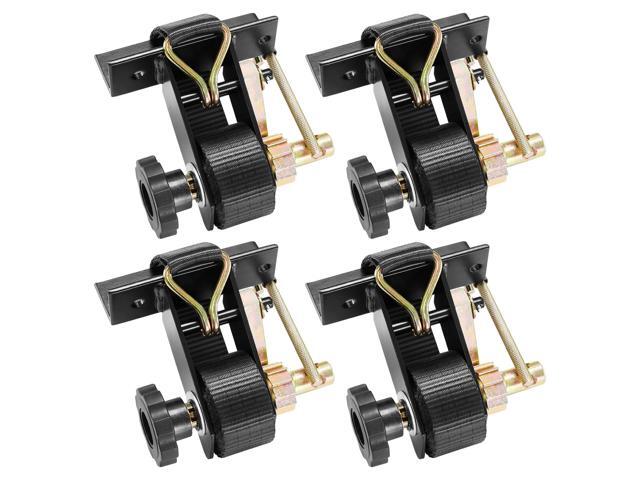 Ladder Rack Ratchet Straps, Black Square Tube Mount, 1.5 in Wide x 7.4 ft Long Black Ladder Rack Straps with Double J-Hooks, 500 lbs Load Heavy...