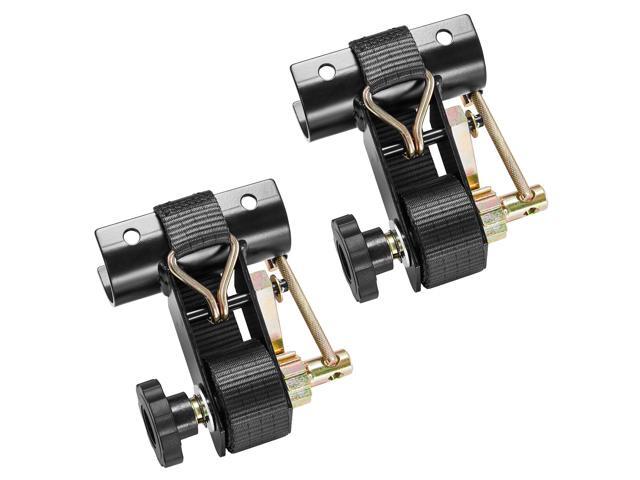 Ladder Rack Ratchet Straps, 1.87-2 in Black Round Tube Mount, 1.5 in Wide x 7.4 ft Long Black Ladder Rack Straps with Double J-Hooks, 500 lbs Load...