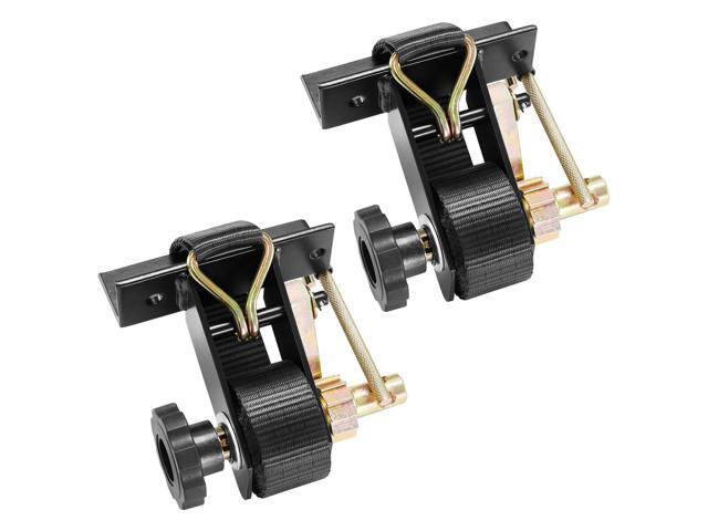 Ladder Rack Ratchet Straps, Black Square Tube Mount, 1.5 in Wide x 7.4 ft Long Black Ladder Rack Straps with Double J-Hooks, 500 lbs Load Heavy...