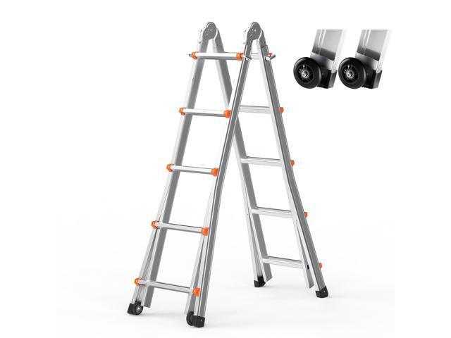 VEVOR Telescoping Ladder A Frame 19 FT Extension Multi-Function for Homework