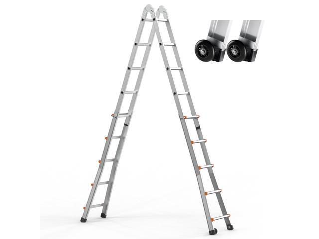 VEVOR Telescoping Ladder A Frame 16.7 FT Extension Multi-Function for Homework