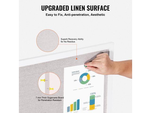 30'x20' White Cork Board with Linen Surface Stylish Wall-Mounted Bulletin Board for Home, School, Office Elegant & Functional Noticeboard