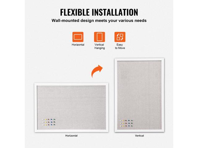 30'x20' White Cork Board with Linen Surface Stylish Wall-Mounted Bulletin Board for Home, School, Office Elegant & Functional Noticeboard