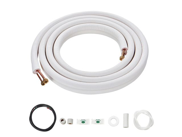16FT Mini Split Line Set, 1/4' & 3/8' O. D Copper Pipes Tubing and Triple-Layer Insulation, for Air Conditioning or Heating Pump Equipment & HVAC...