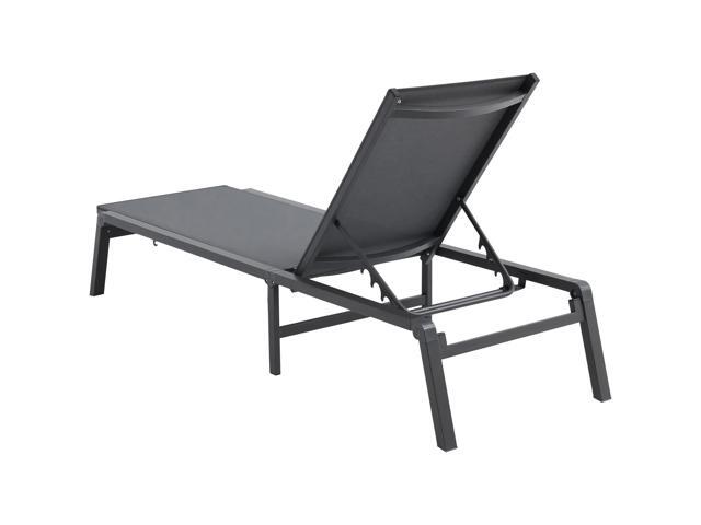 Chaise Lounge Chairs Outdoor, Aluminum Patio Lounge Chairs with Adjustable 5-Position, Folding Pool Lounge Chairs Recliner and Full Flat Tanning...